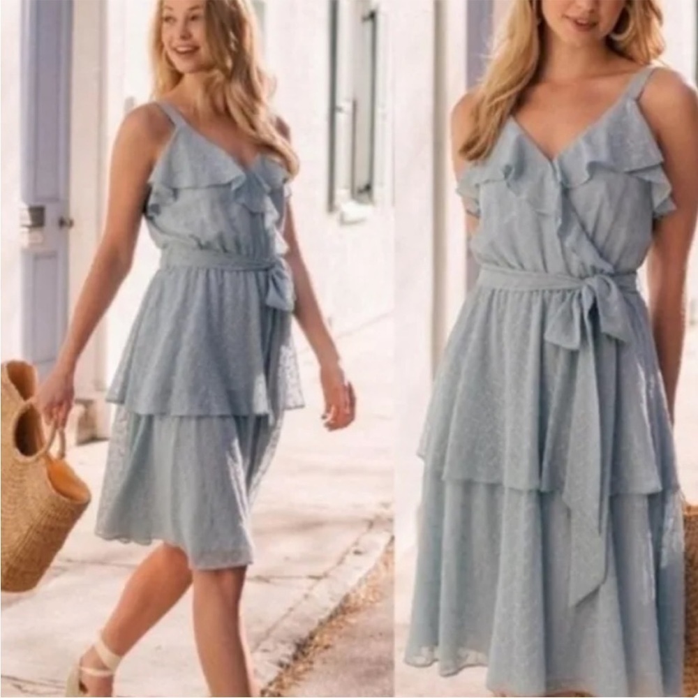 GAL Meets Glam Helena Eyelet Dress Sea Breeze